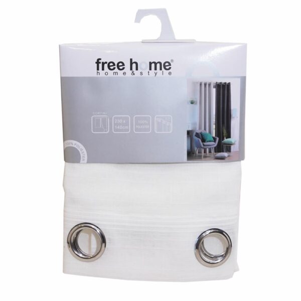 Cortina Visillio Blanco Bloques FREE HOME 230 X 140 Cm
