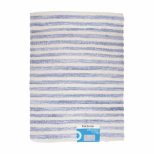 Alfombra Para Baño Franjas Azul Claro FREE HOME 80 X 50 Cm