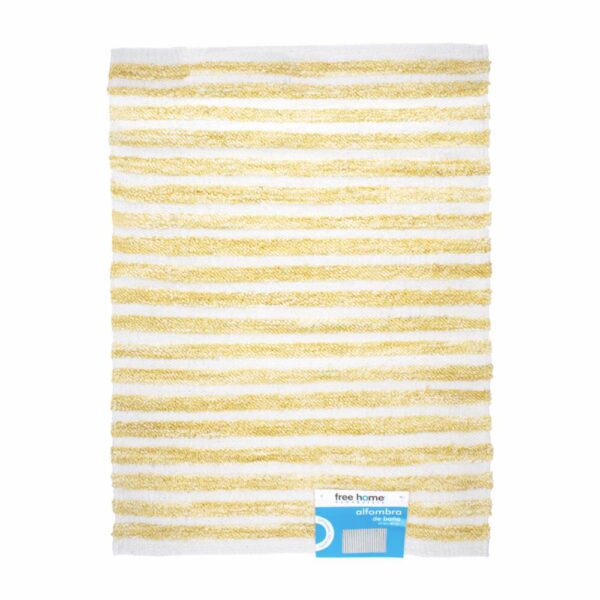 Alfombra Para Baño Franjas Amarillo FREE HOME 80 X 50 Cm
