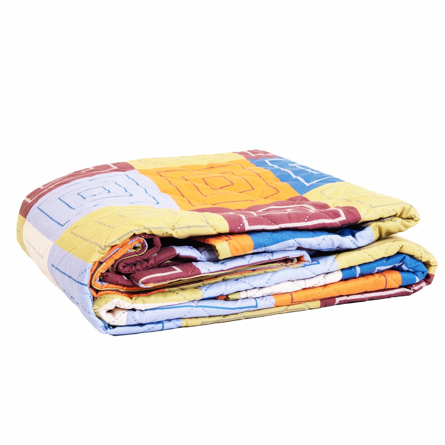 Cubrecama Patchwork Blocks Multicolor FREE HOME 1 Plaza Y 1/2 - Imagen 3