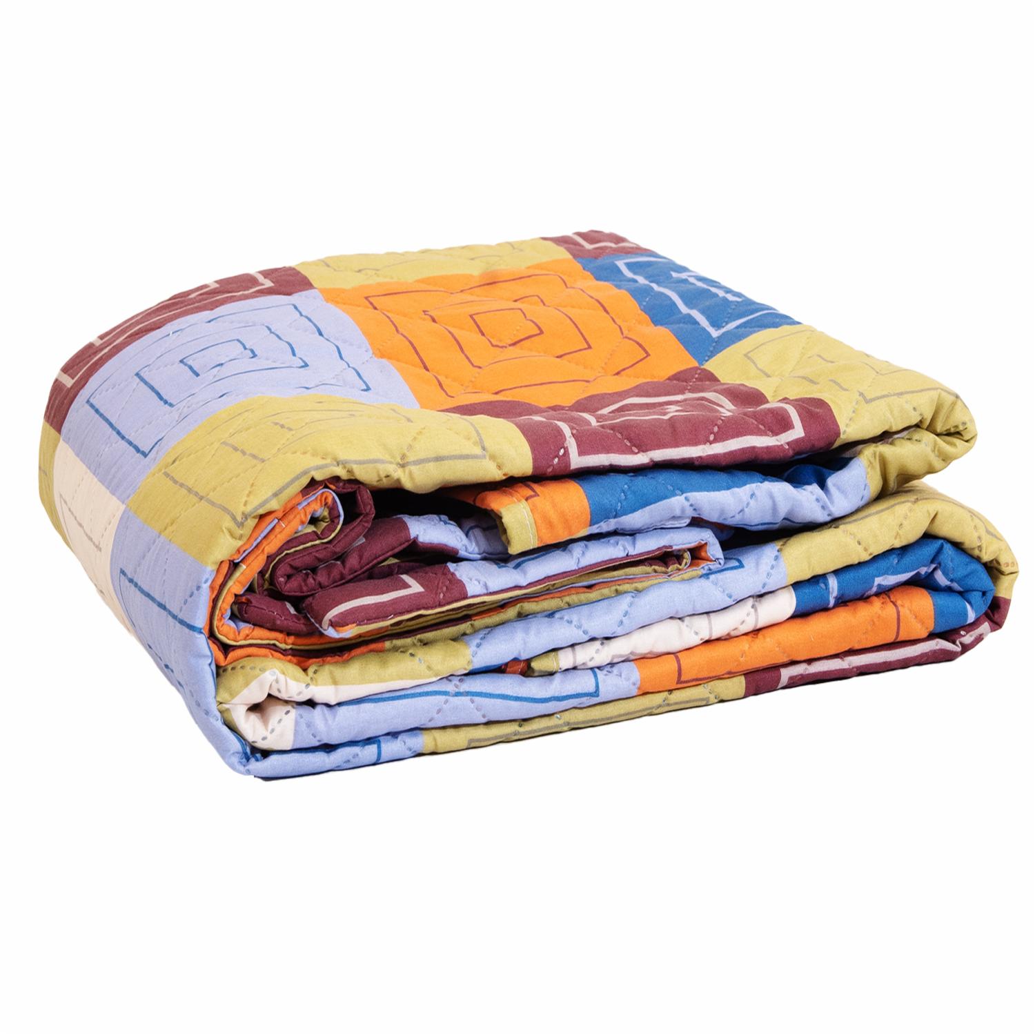 Cubrecama Patchwork Blocks Multicolor FREE HOME 2 Plazas - Imagen 3