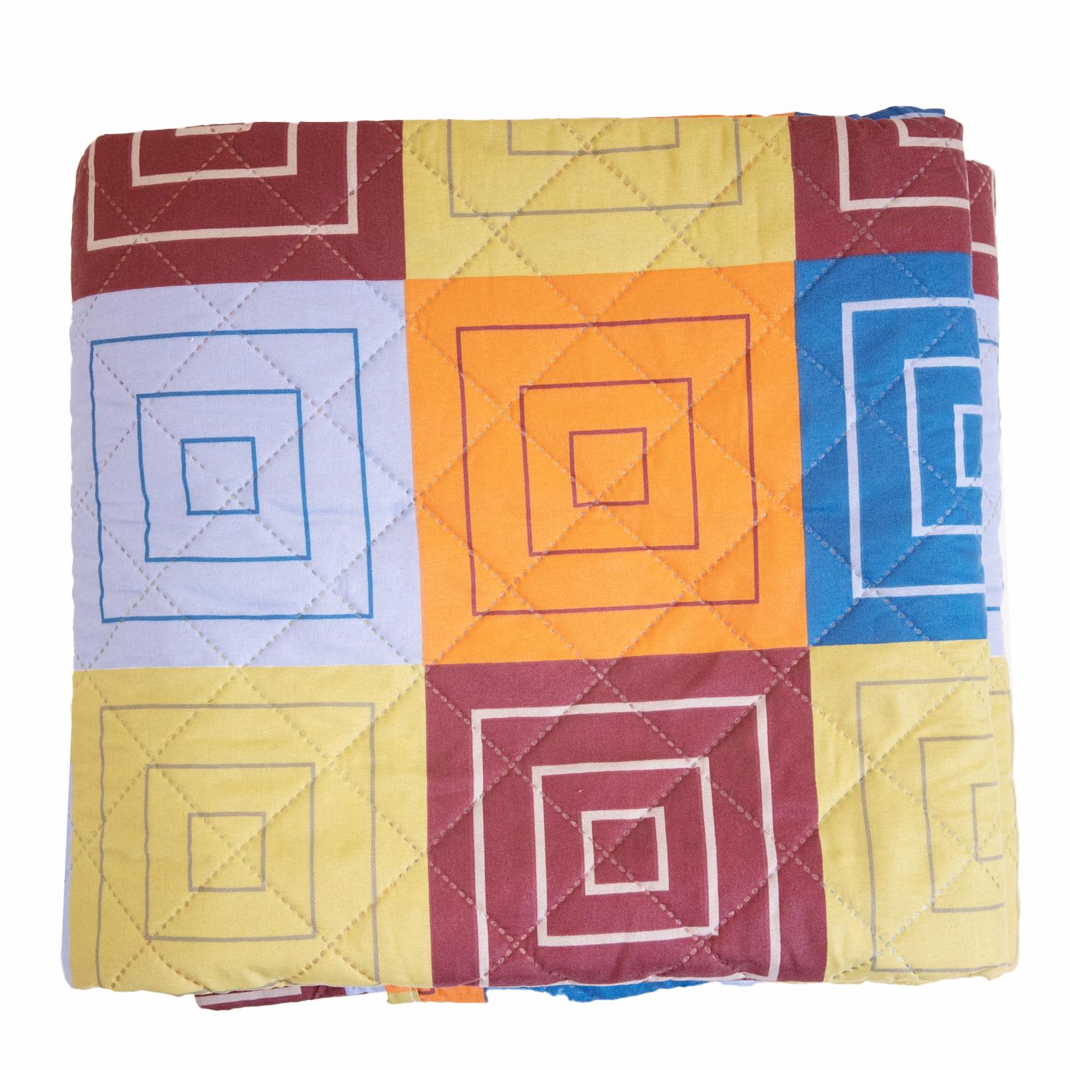 Cubrecama Patchwork Blocks Multicolor FREE HOME 3 Plazas - Imagen 2