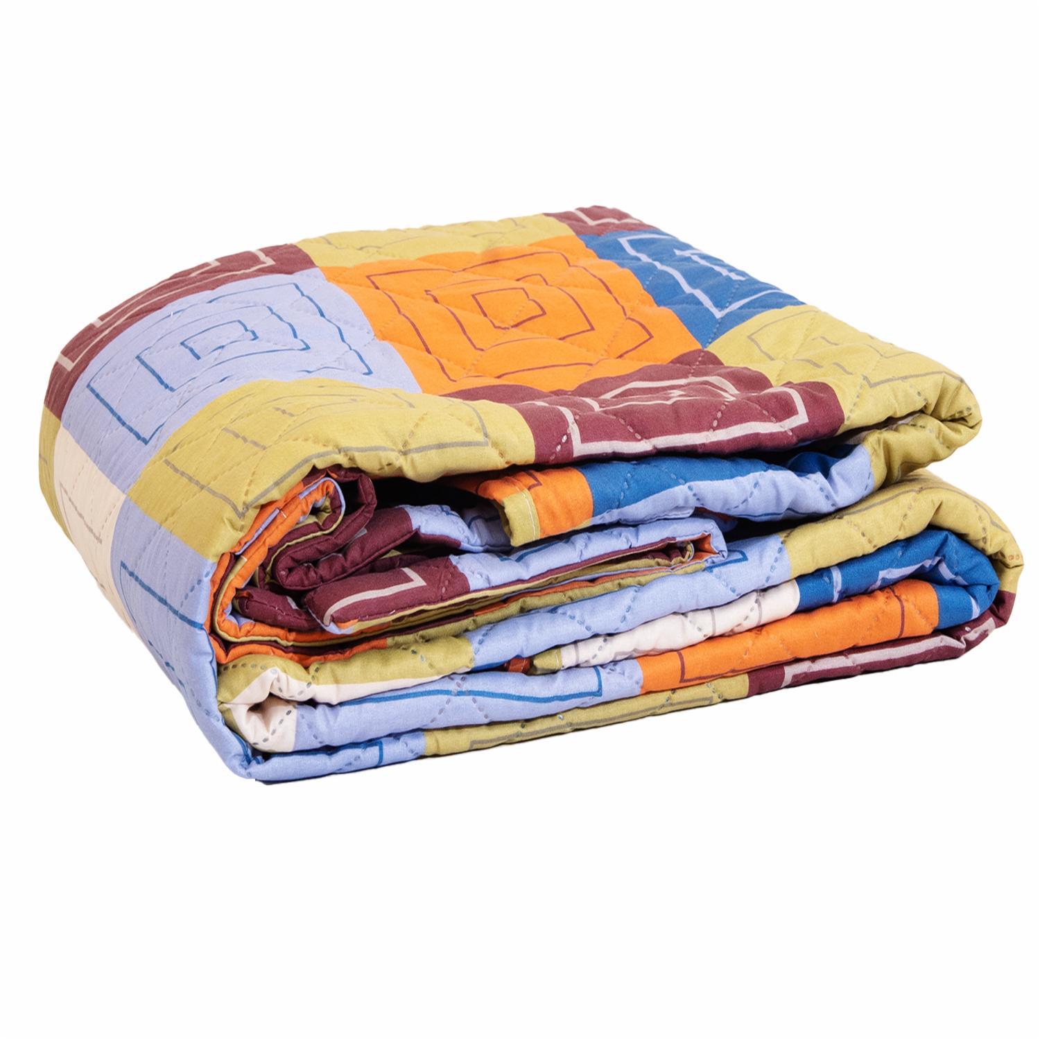 Cubrecama Patchwork Blocks Multicolor FREE HOME 3 Plazas - Imagen 3