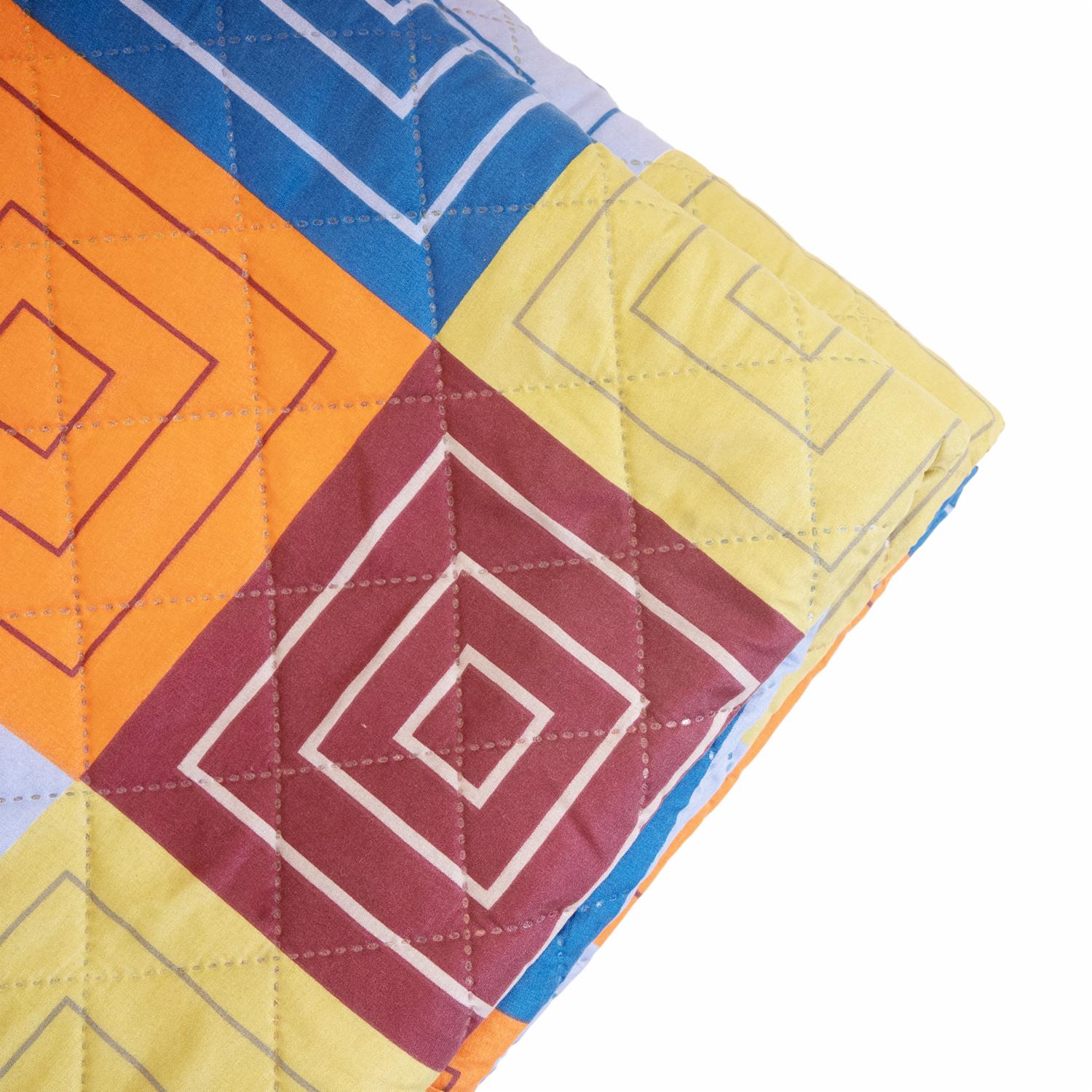 Cubrecama Patchwork Blocks Multicolor FREE HOME 3 Plazas - Imagen 4