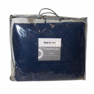 Cubrecama Unicolor Azul FREE HOME 1 Plaza Y 1/2
