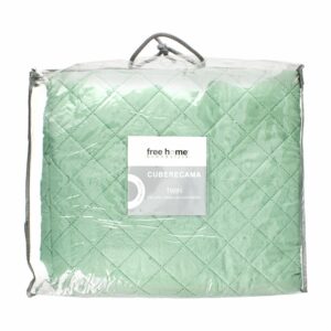 Cubrecama Unicolor Verde FREE HOME 1 1/2 Plazas