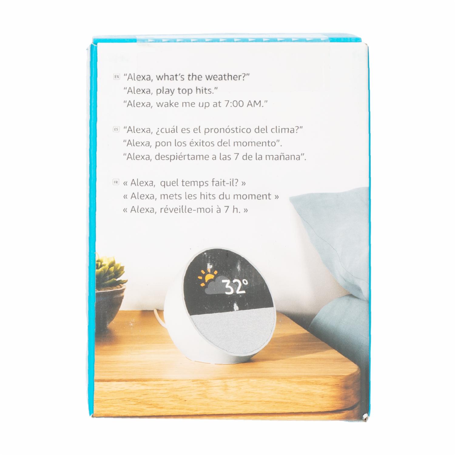 Echo Spot Glacier White Alexa AMAZON Pantalla 2.83″