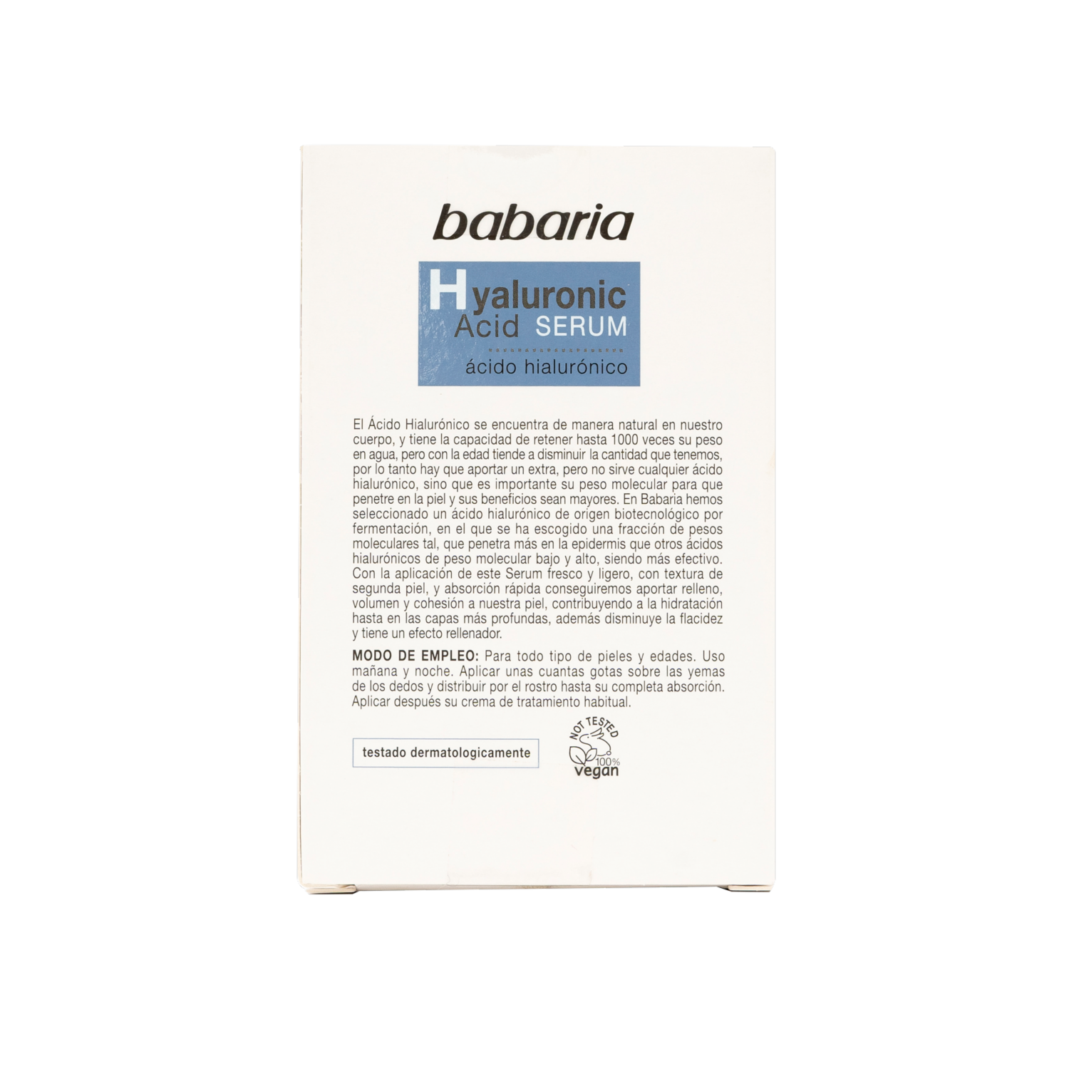 Sérum Facial Con Ácido Hialurónico BABARIA 30 Ml