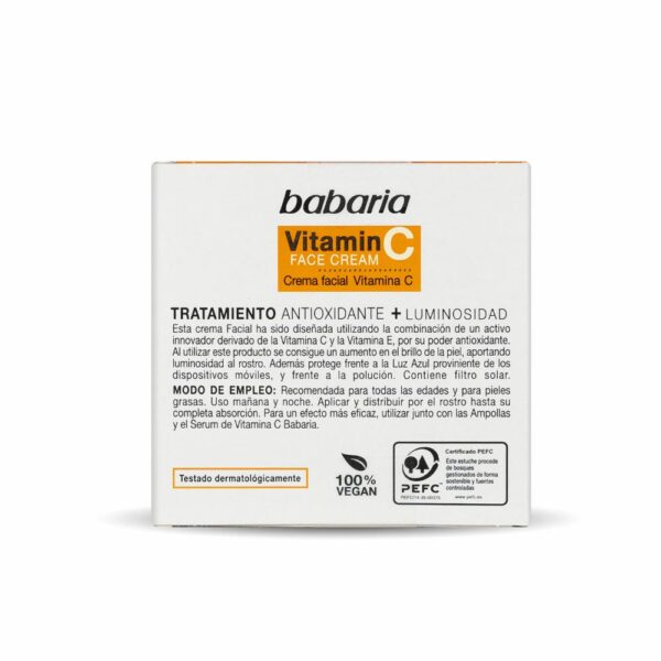 Crema Facial Con Vitamina C Día Y Noche BABARIA 50 Ml - Imagen 2
