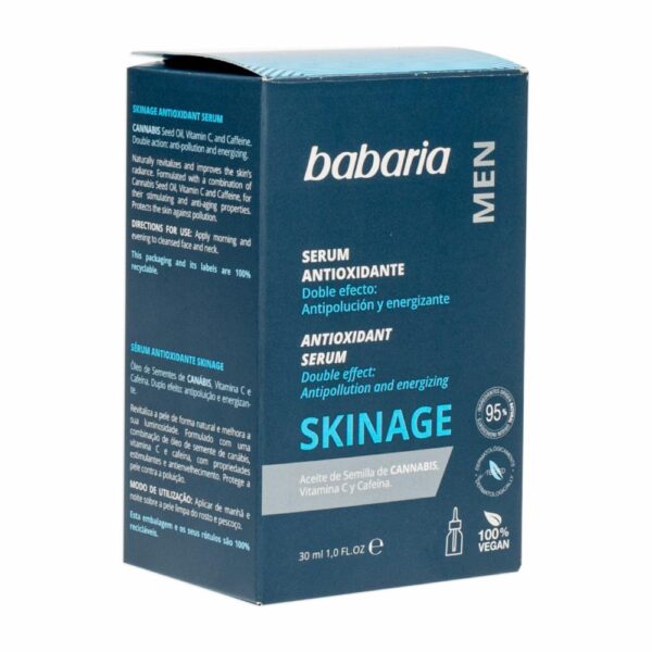 Sérum Facial Antioxidante Skinage Con Aceite De Semilla De Cannabis BABARIA MEN 30 Ml - Imagen 3