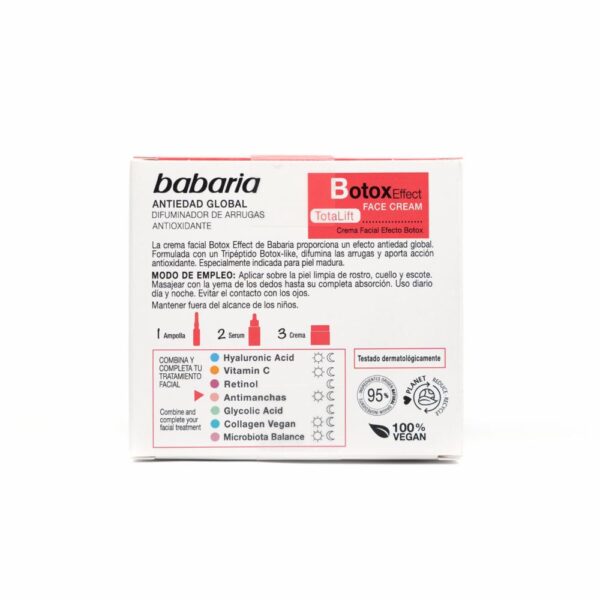 Crema Facial Efecto Botox TotaLift Día Y Noche BABARIA 50 Ml - Imagen 2