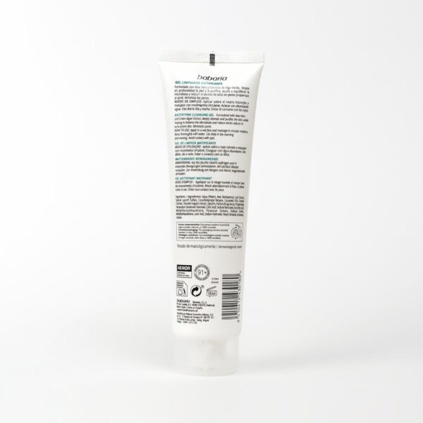 Gel Limpiador Facial Matificante Con Aloe Vera Y Alga Verde BABARIA 150 Ml - Imagen 2