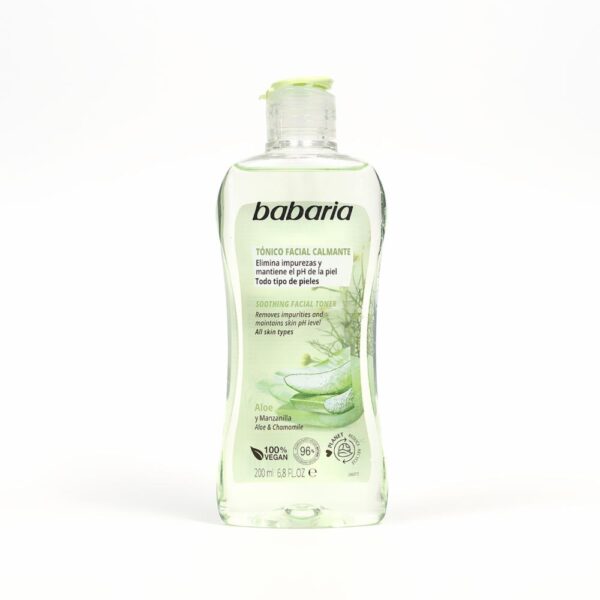 Tónico Facial Calmante Con Aloe Y Manzanilla BABARIA 200 Ml