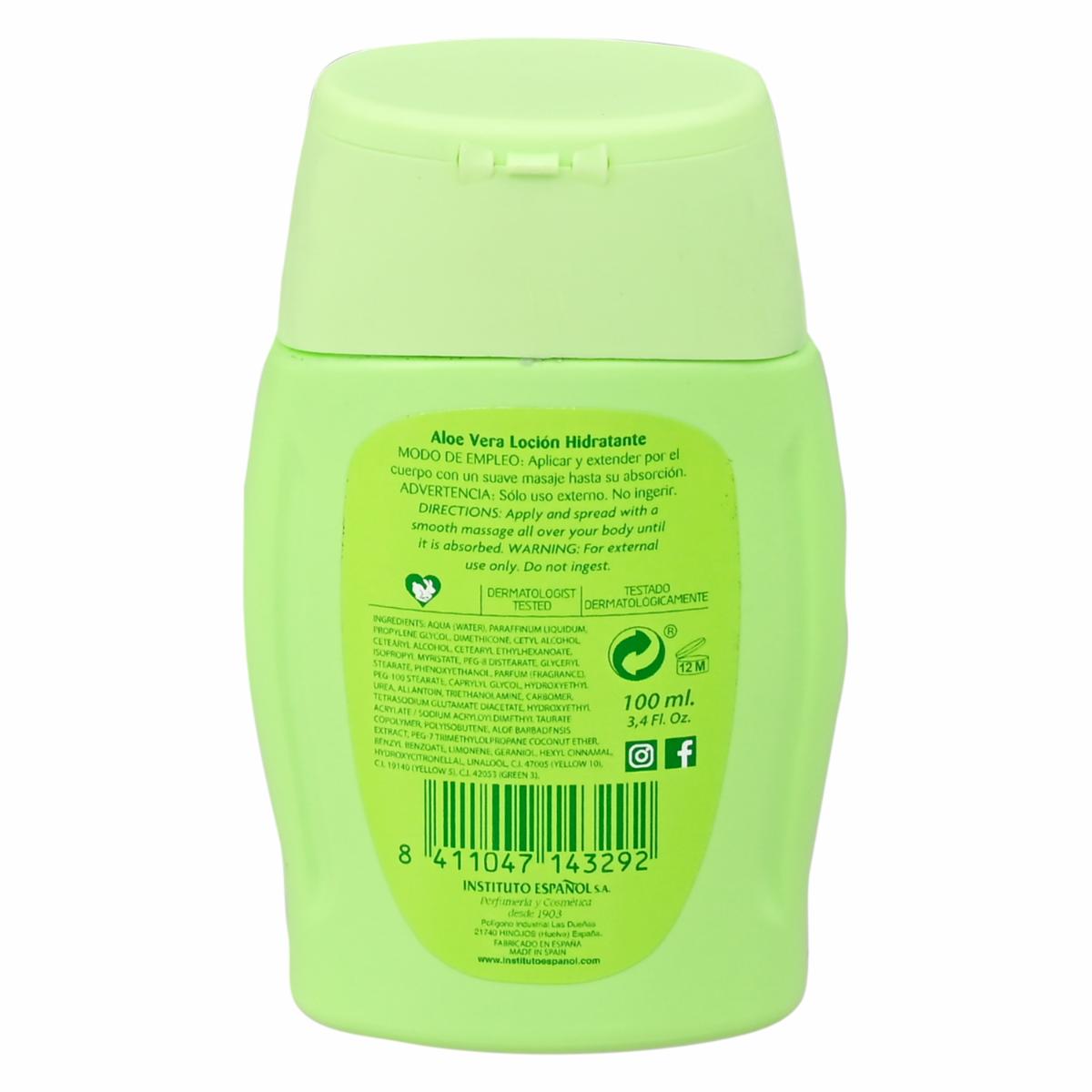 Crema Corporal Hidratante De Aloe Vera INSTITUTO ESPAÑOL Presentación De 100 Ml