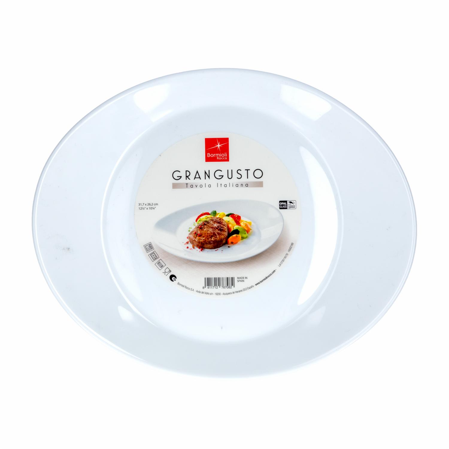 Plato Ovalado Gran Gusto Color Blanco BORMIOLI ROCCO 31,7 x 26,2 Cm - Imagen 2
