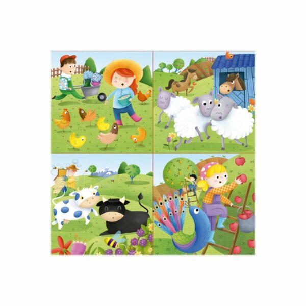 Rompecabezas Progresivo Animales De La Granja EDUCA 4 Puzles - Imagen 2