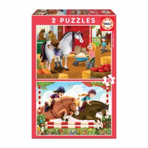 Rompecabezas Cuidando Caballos EDUCA 2 De 48 Piezas