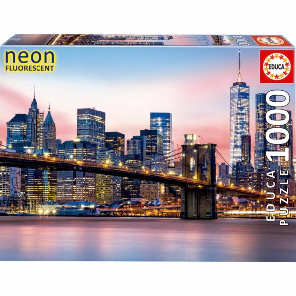 Rompecabezas Puente Brooklyn Neon EDUCA BORRAS Incluye 1000 Piezas