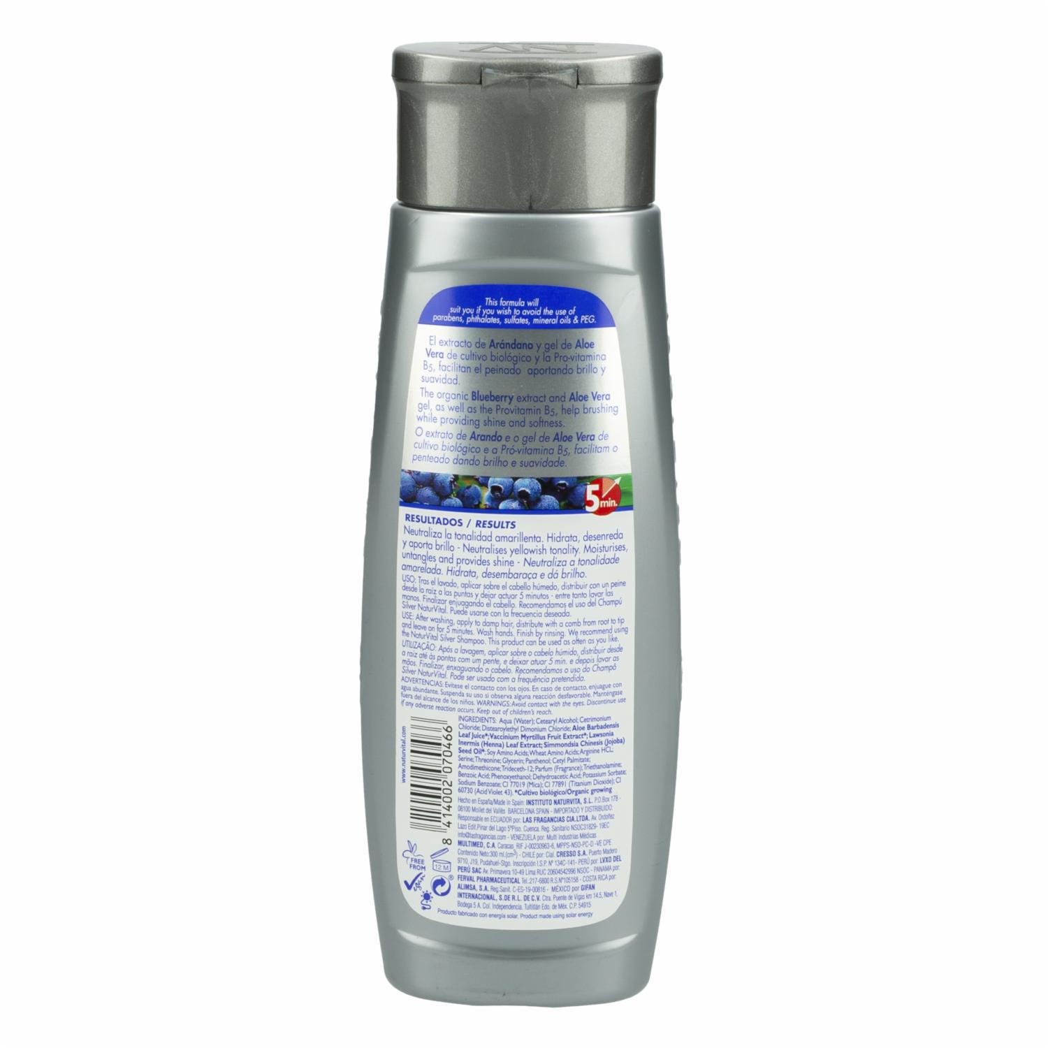 Shampoo De Cabello Silver Cabello Blanco NATUR VITAL 300 Ml