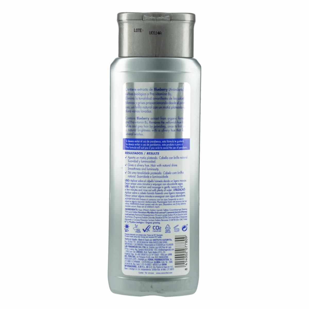 Shampoo De Cabello Silver Cabellos Blancos NATUR VITAL 300 Ml