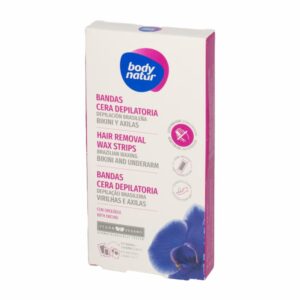 Cera Depilatoria Corporal En Bandas Bikini Y Axilas Con Orquídea BODY NATUR 8X4 Uds
