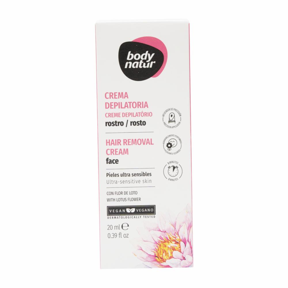 Crema Depilatoria Facial Con Flor De Loto BODY NATUR 20 Ml Megamaxi