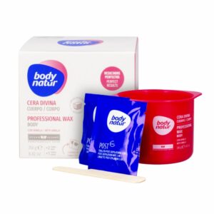 Cera Depilatoria Corporal Profesional Con Vainilla + Toallitas Post Depilatorias BODY NATUR 250 G