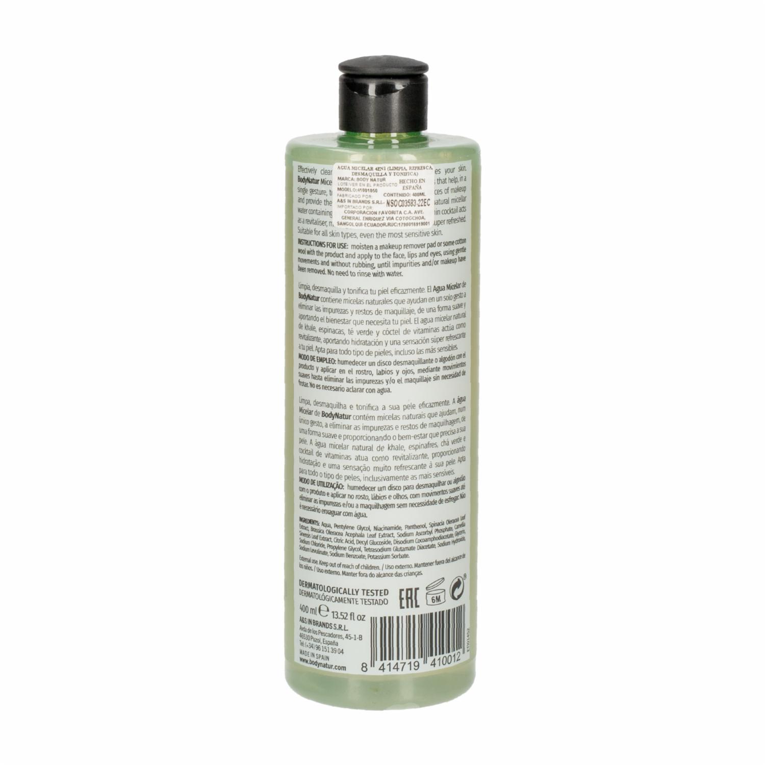 Agua Micelar Super Glow BODY NATUR 400 Ml - Imagen 2