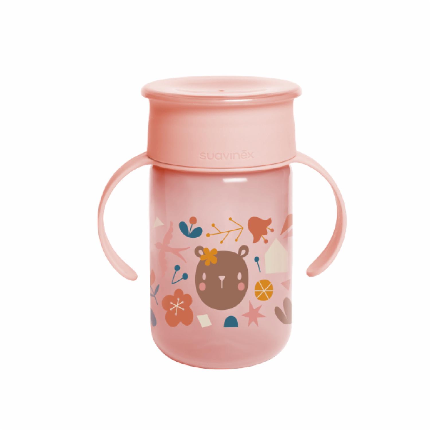 Vaso con tapa Borde 360º Antiderrame SUAVINEX 340ml