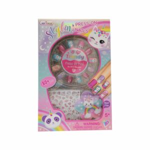 Uñas Postizas Para Niñas Gatos HOT FOCUS Juego X 12 U