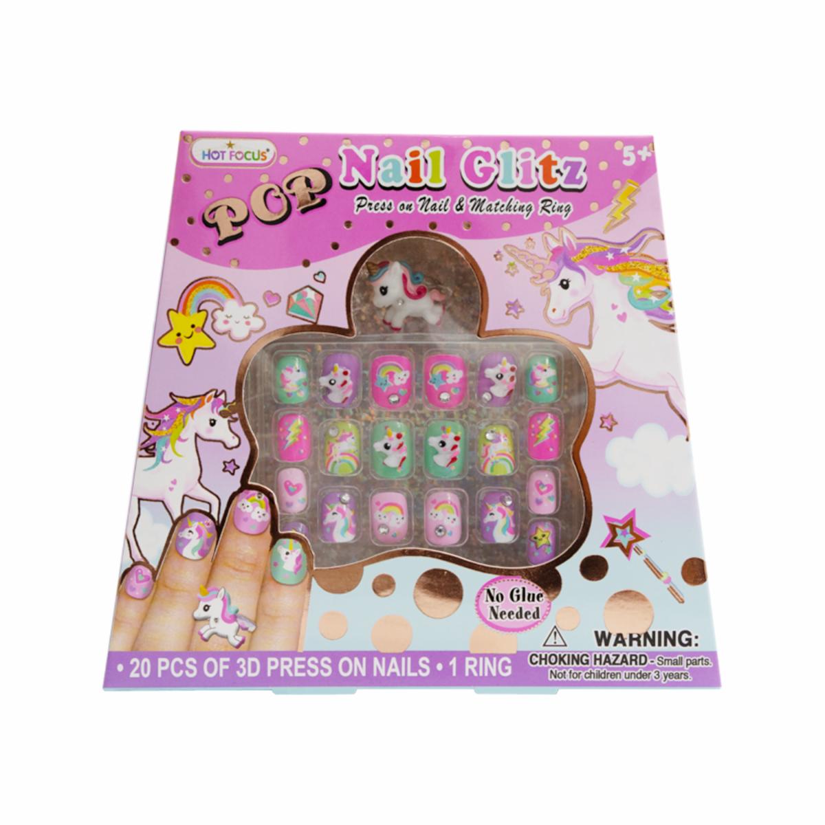 Set Para Niña De Uñas Para Niñas Uñas Y Anillo HOT FOCUS Unidad