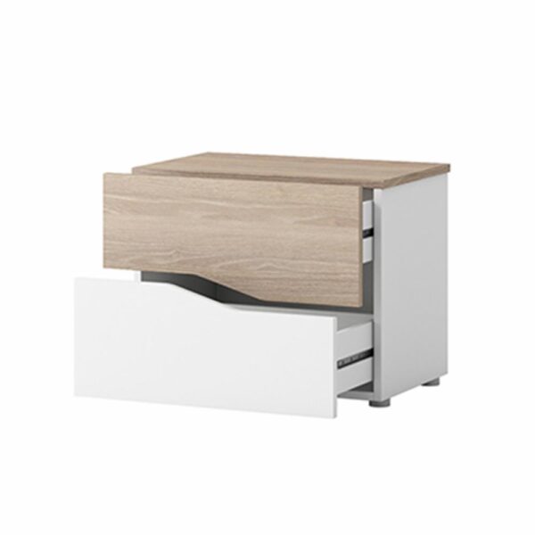 Velador Cannes Blanco Poro Sable FABRIKIT 2 Cajones - Imagen 4