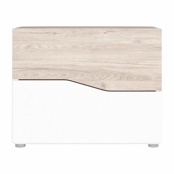 Velador Cannes Blanco Poro Sable FABRIKIT 2 Cajones - Imagen 2