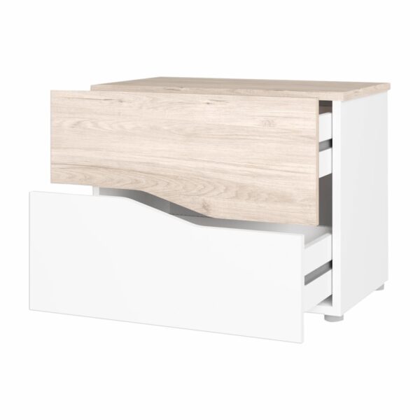 Velador Cannes Blanco Poro Sable FABRIKIT 2 Cajones - Imagen 3