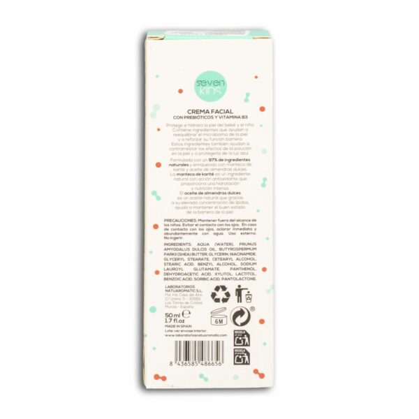 Crema Facial Con Prebióticos Y Vitaminas SEVEN KIDS 50 Ml - Imagen 2