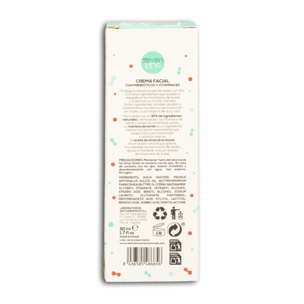 Crema Facial Con Prebióticos Y Vitaminas SEVEN KIDS 50 Ml - Imagen 2