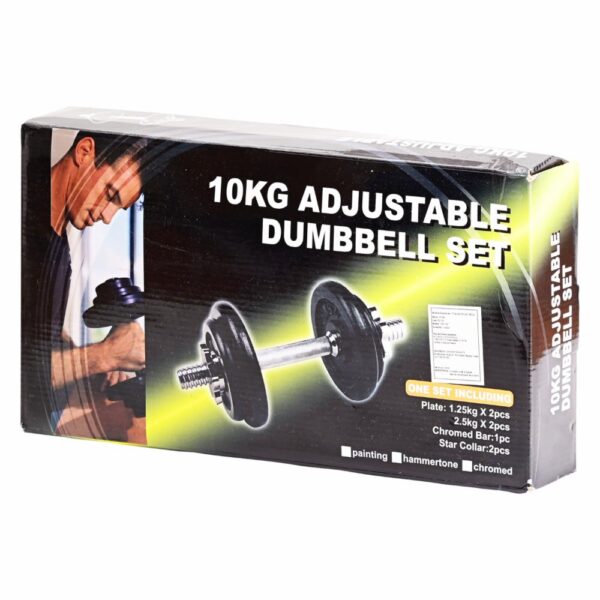 Juego De Pesas +  Barra De Metal RISING 10 Kg - Imagen 2
