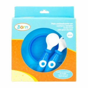 Set Plato Con Cubierto BORN 3 piezas