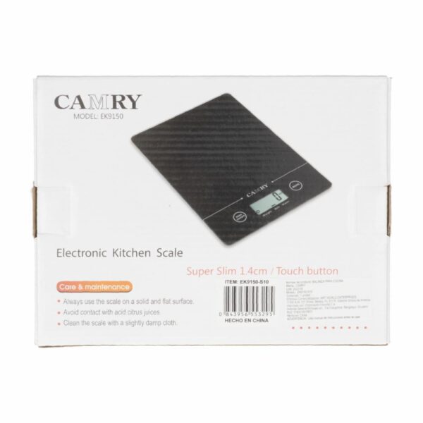 Balanza Cocina Digital Negra CAMRY Unidad - Imagen 4