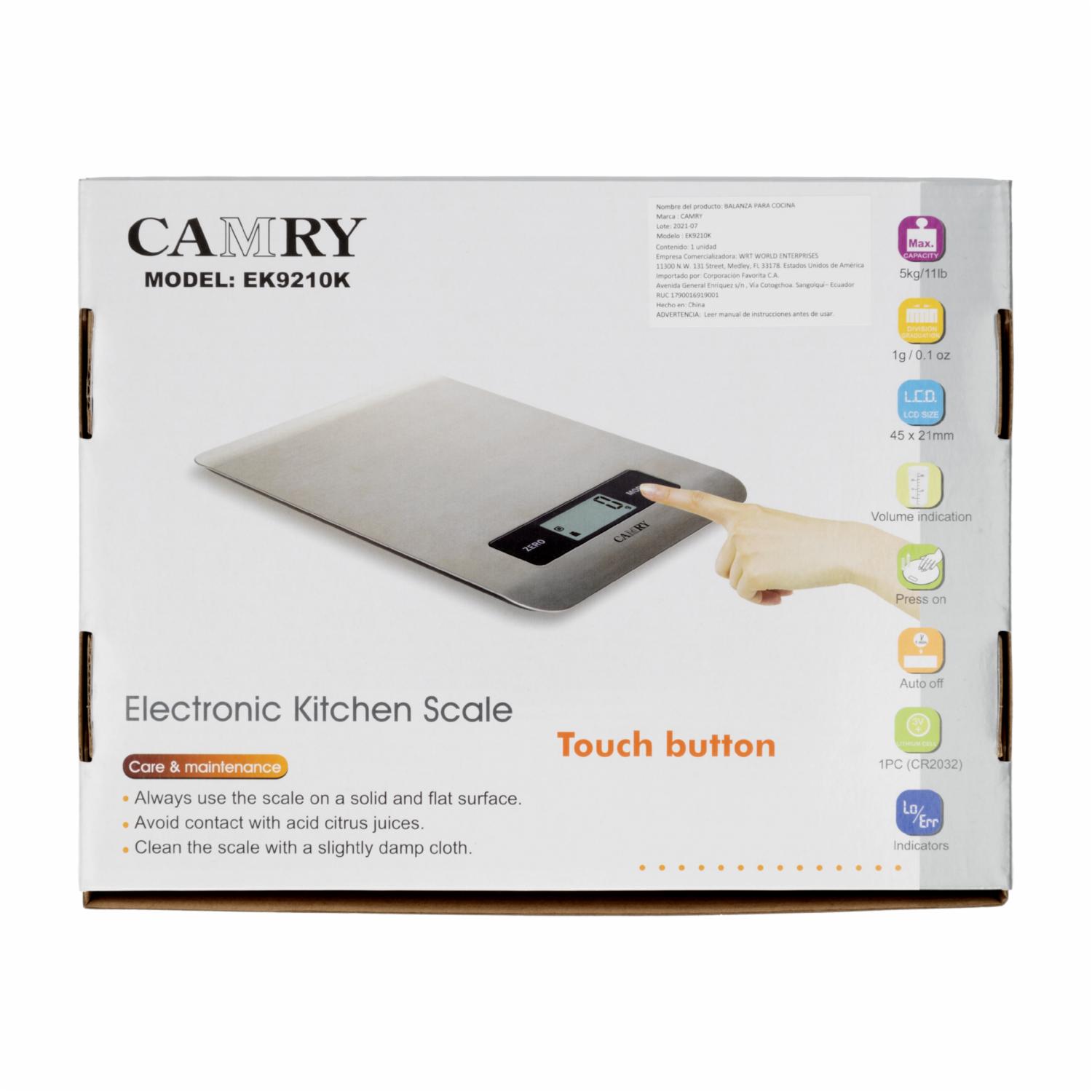 Balanza Cocina Acero Inoxidable CAMRY Unidad
