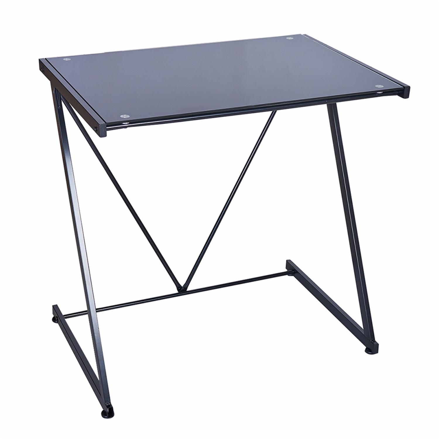 Mesa De Escritorio Vidrio Negra FREE HOME Vidrio y Metal - Imagen 2