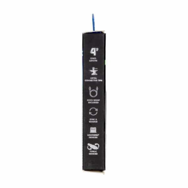 Cable Lightning Tipo C Puntas De Metal Negro ENERGIZER 122 Cm - Imagen 4