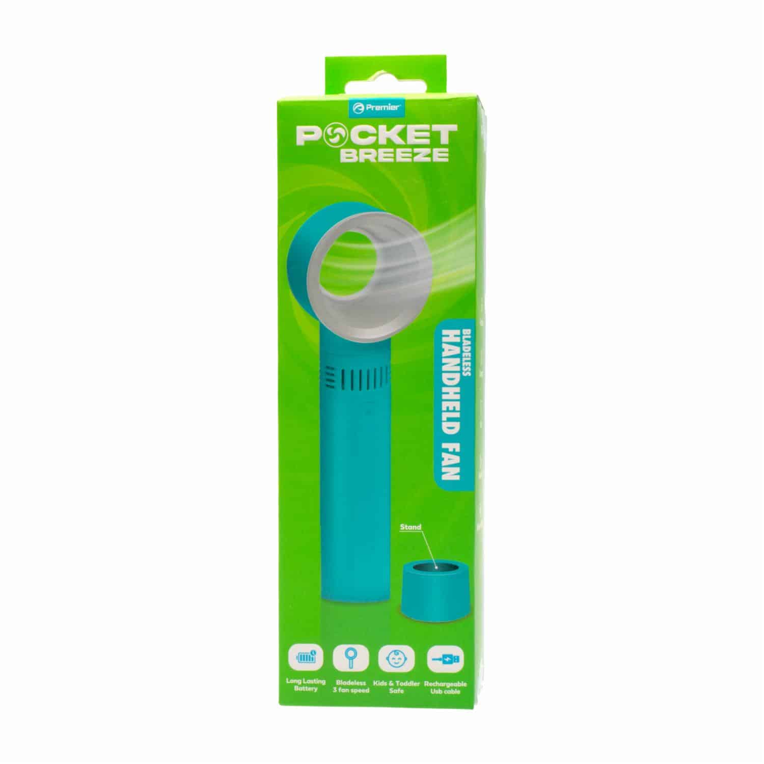 Ventilador Portátil Recargable Sin Aspas PREMIER PBF01BL - Imagen 3