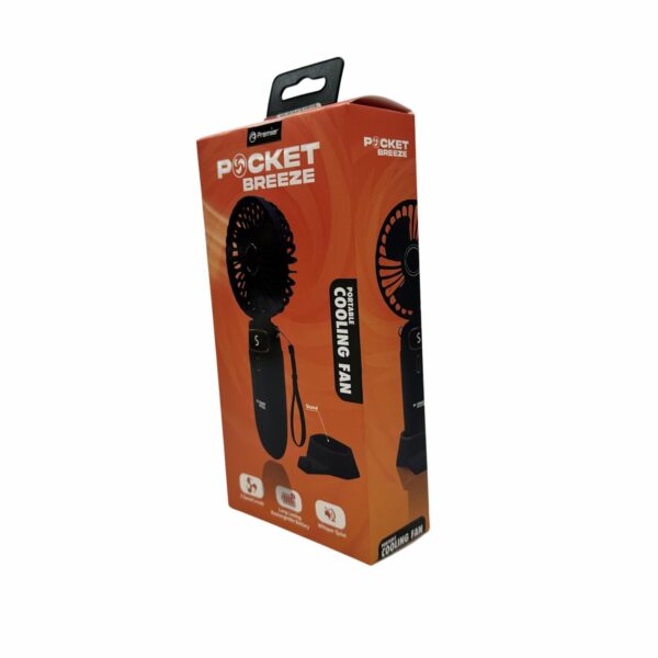 Mini Ventilador Portátil Recargable Correa PREMIER PBF02BK - Imagen 2