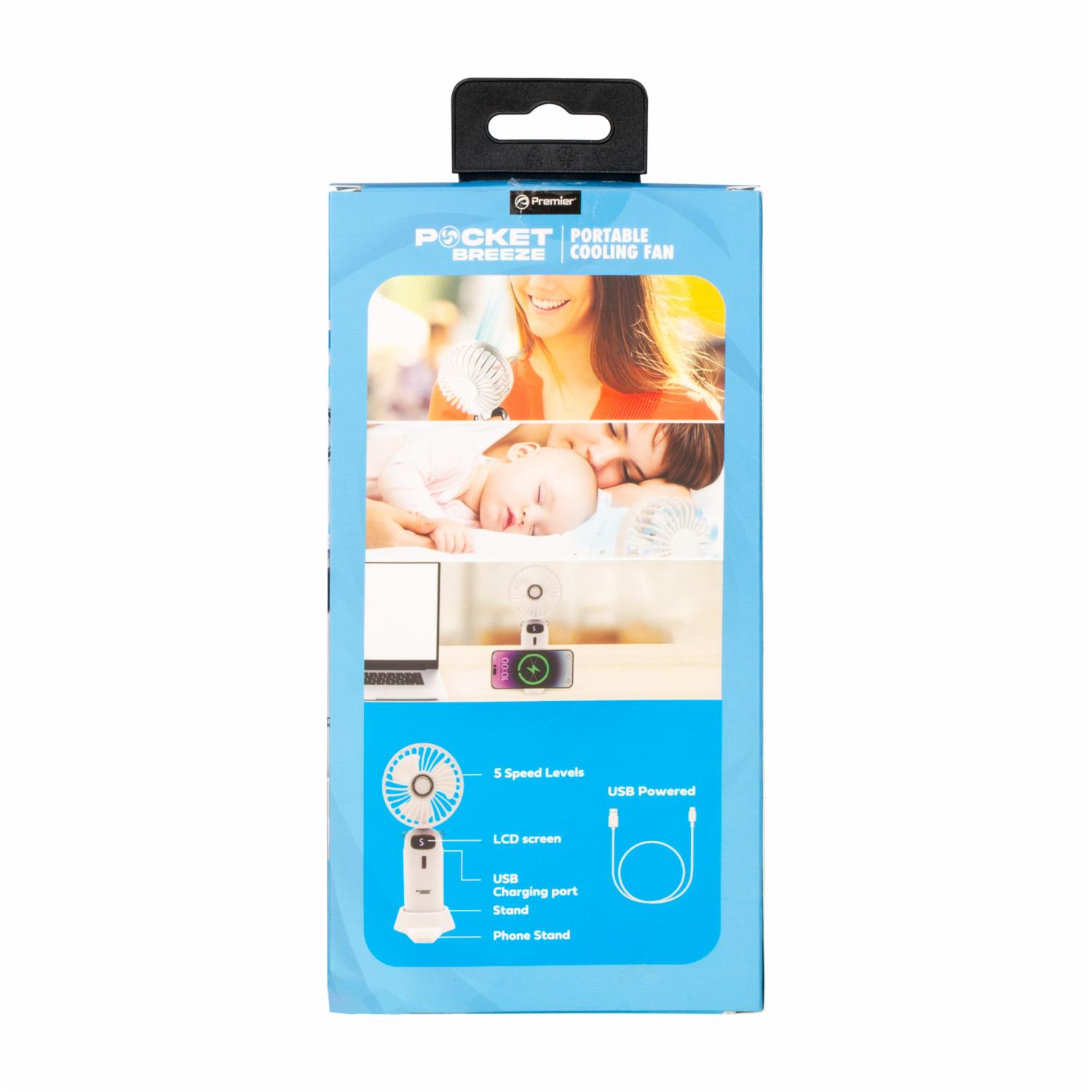 Mini Ventilador Portátil Recargable Correa PREMIER PBF02WH - Imagen 4