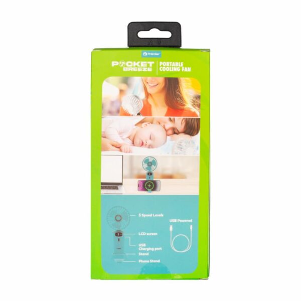 Mini Ventilador Portátil Recargable Correa PREMIER PBF02P - Imagen 4