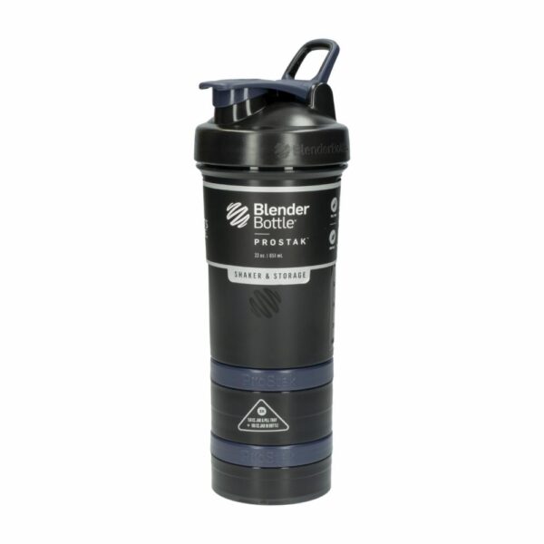 Tomatodo Prostack Negra Con Almacenador De Proteína BLENDER BOTTLE 651 Ml