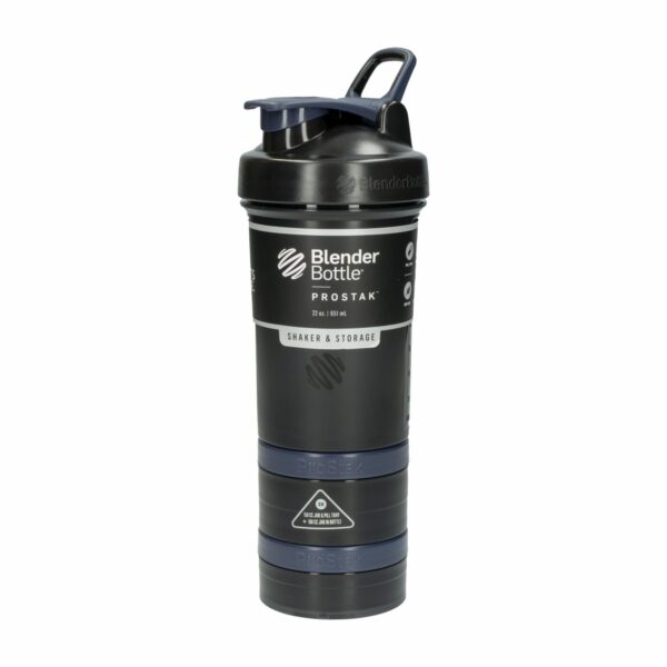 Tomatodo Prostack Negra Con Almacenador De Proteína BLENDER BOTTLE 651 Ml