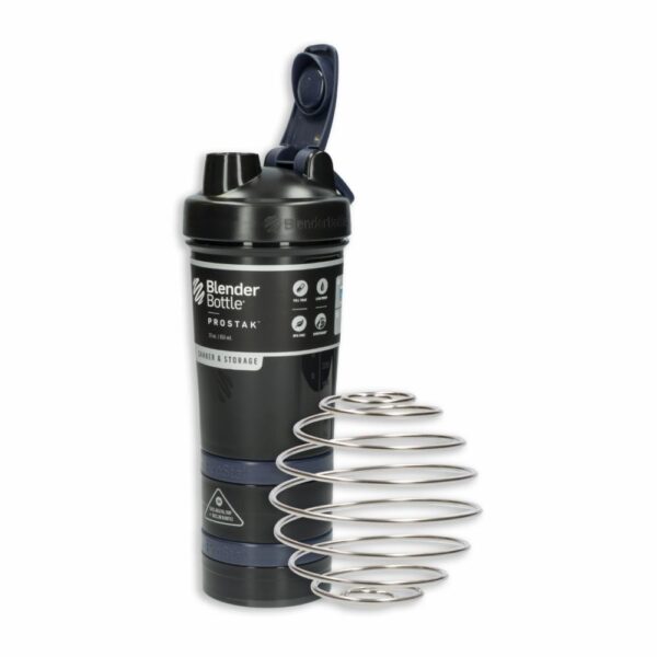 Tomatodo Prostack Negra Con Almacenador De Proteína BLENDER BOTTLE 651 Ml - Imagen 2