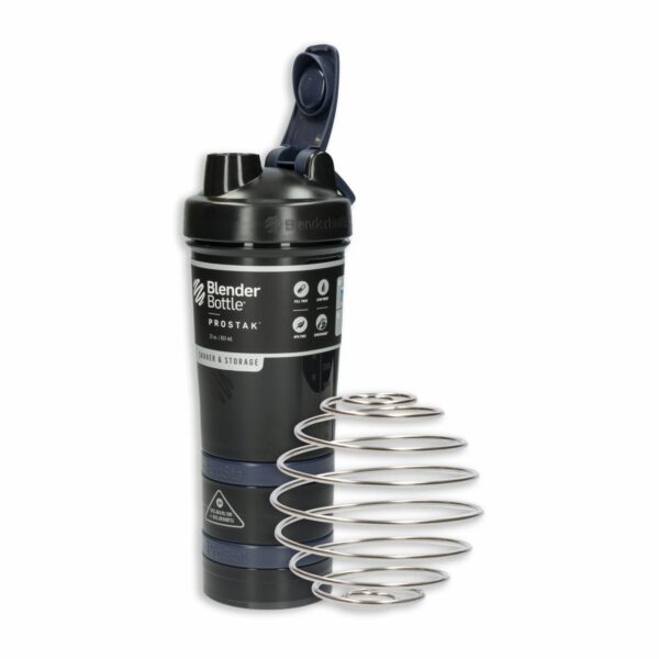 Tomatodo Prostack Negra Con Almacenador De Proteína BLENDER BOTTLE 651 Ml - Imagen 2